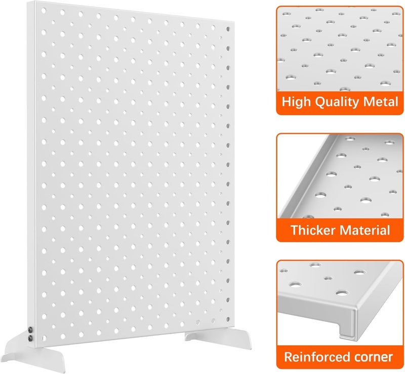 TORACK Pegboard Display Stand for Craft Shows & Fairs, 12 x 16 in Metal Tabletop Pegboard Display with Hooks for Christmas Fair Event(White, Pack of 2) - Image 5